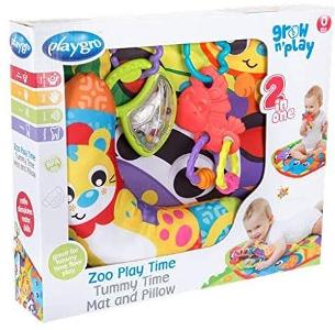 PLAYGRO ZOO PLAYTIME TUMMY TIME MAT AND PILLOW