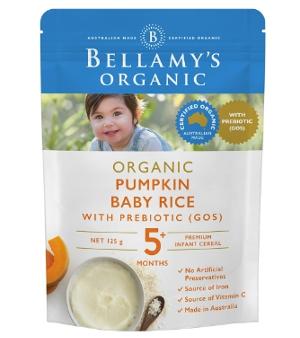 澳洲Bellamy's 貝拉米 益生菌有機南瓜嬰兒米糊粉 5M+